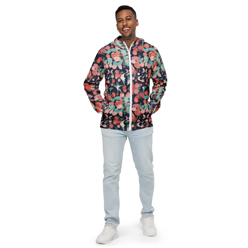 Coral Moon Garden on Men's Windbreaker — Front