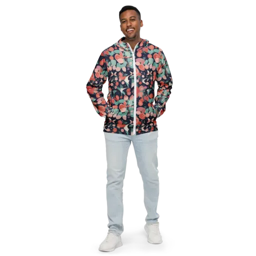 Coral Moon Garden on a Men's Windbreaker