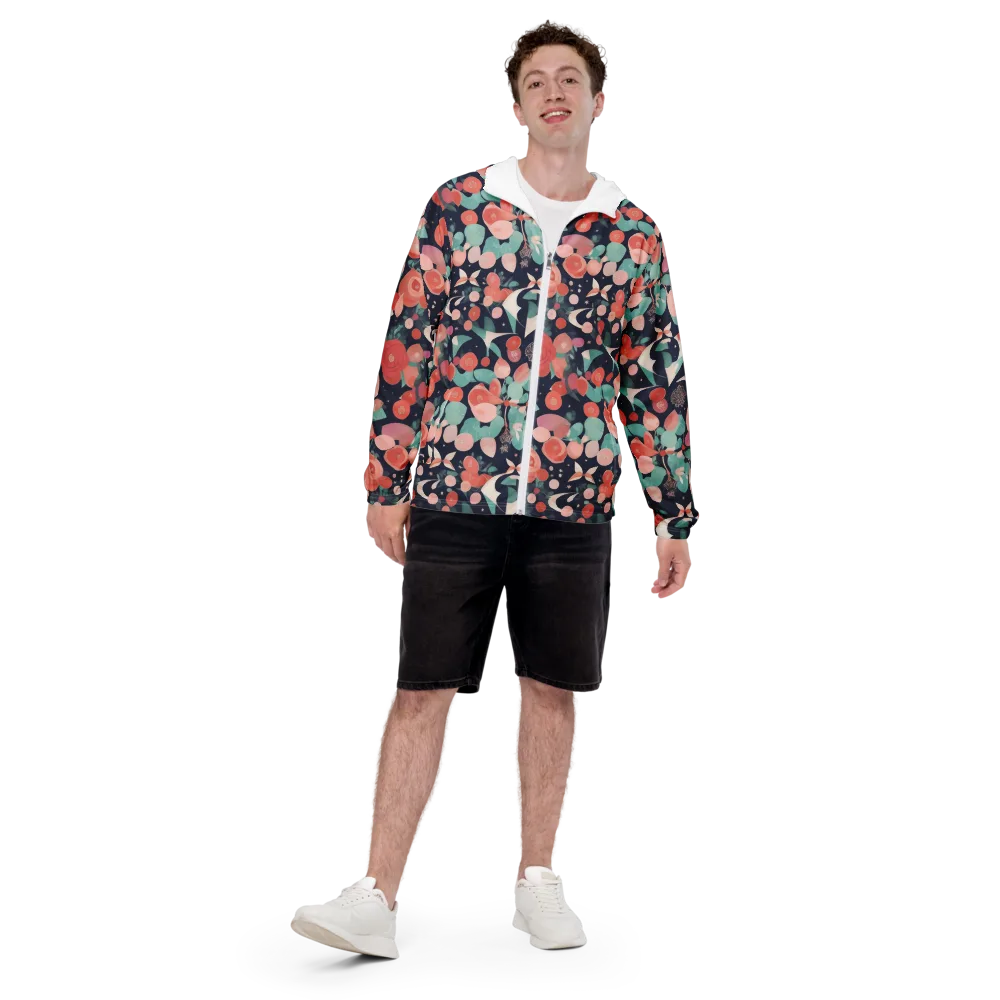 Coral Moon Garden on Men's Windbreaker — Front