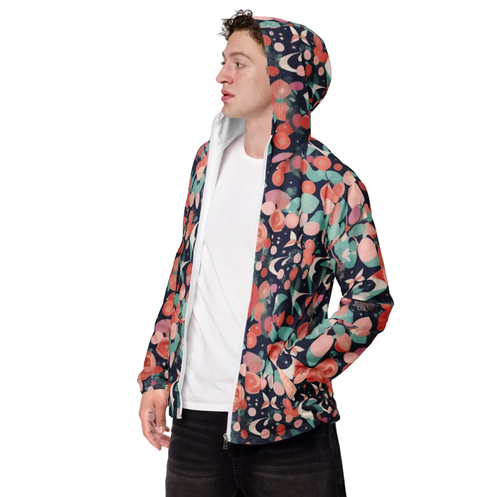 Coral Moon Garden on Men's Windbreaker — Left Front
