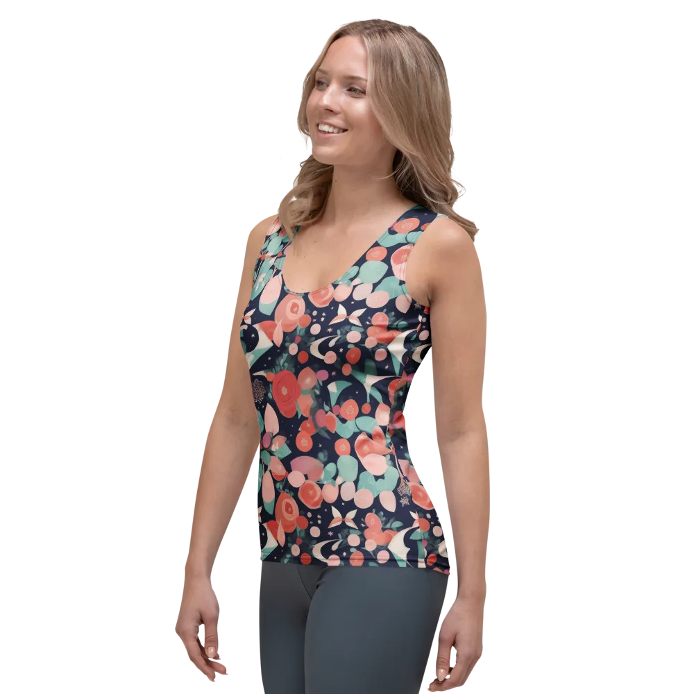 Coral Moon Garden on Women's Tank Top — Left Front