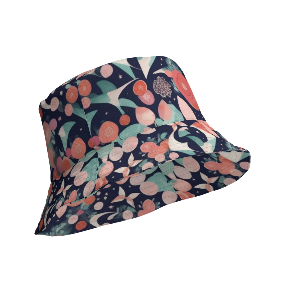 Coral Moon Garden on Reversible Bucket Hat — Product details Outside