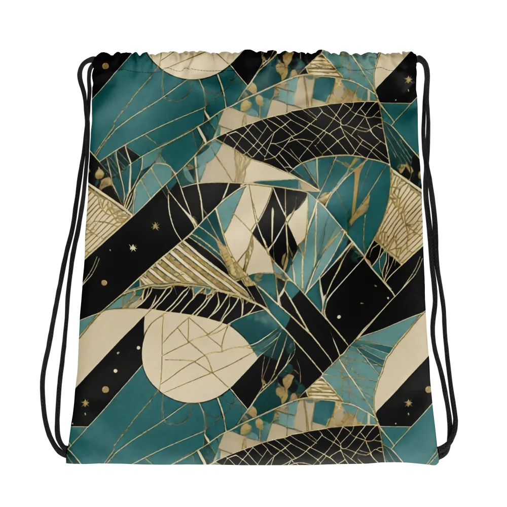 Teal Noir Mosaic on Drawstring Bag — Photo