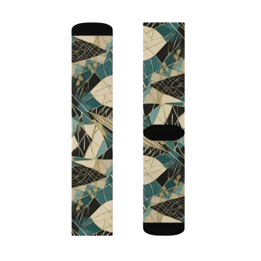 Teal Noir Mosaic on a Socks