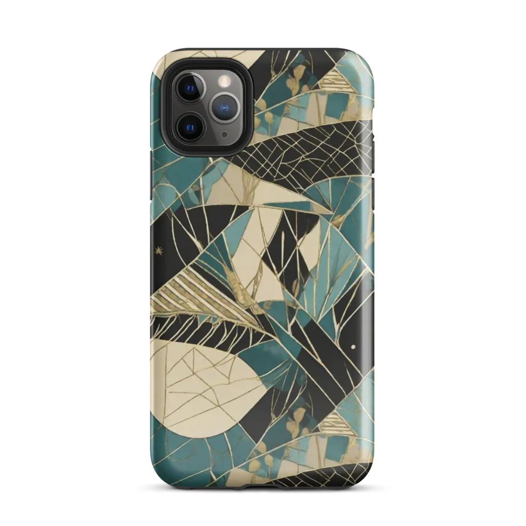 Teal Noir Mosaic on Tough Case for iPhone® — Front