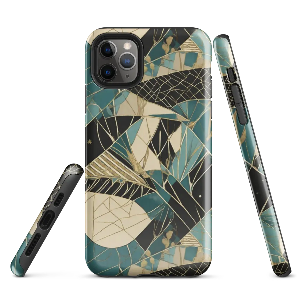 Teal Noir Mosaic on Tough Case for iPhone® — Front