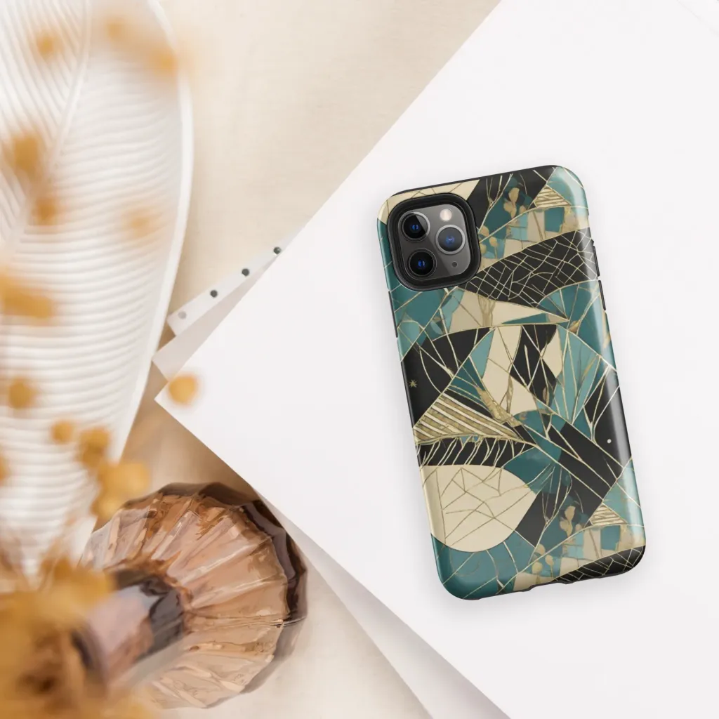Teal Noir Mosaic on Tough Case for iPhone® — Front