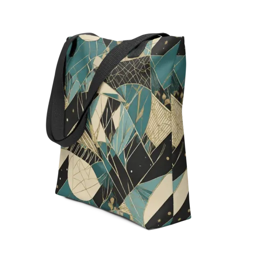 Teal Noir Mosaic on a Tote Bag