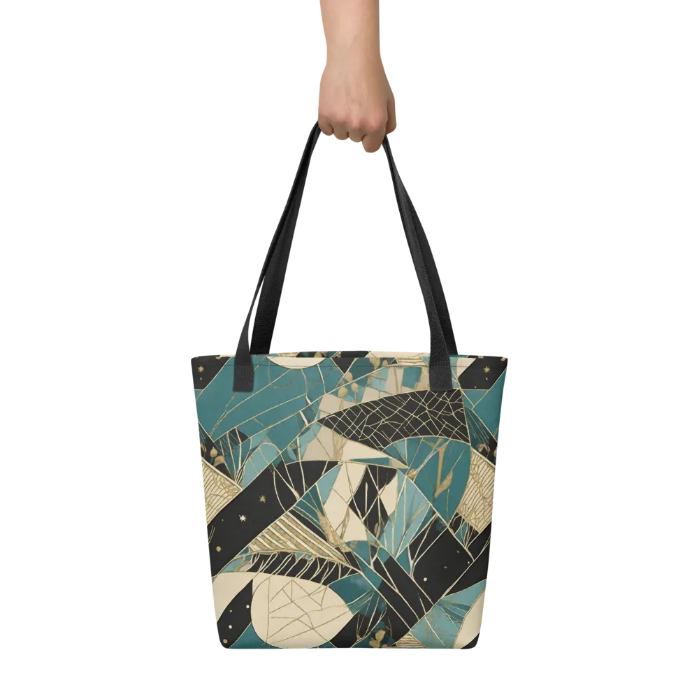 Teal Noir Mosaic on Tote Bag — Front