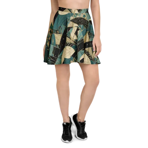 Teal Noir Mosaic on a Skater Skirt