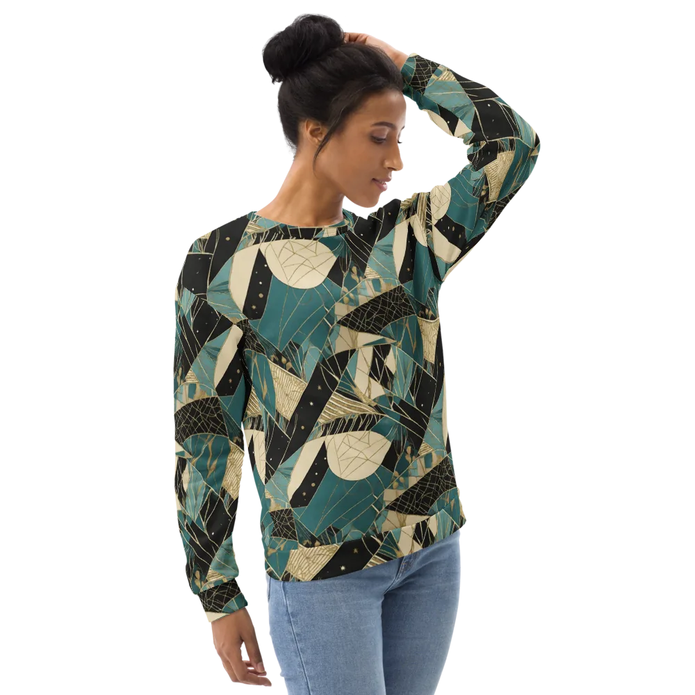 Teal Noir Mosaic on Sweatshirt — Right Front