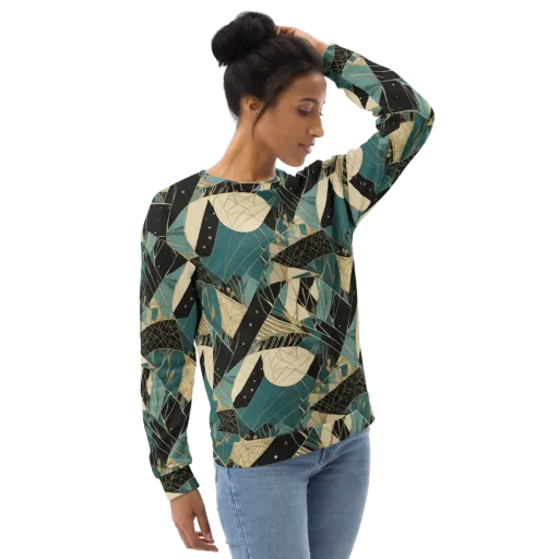 Teal Noir Mosaic on a Sweatshirt
