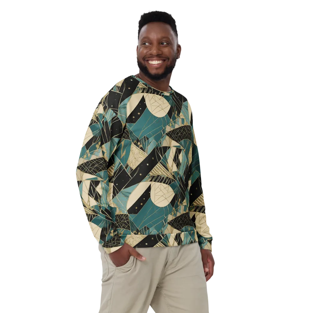 Teal Noir Mosaic on Sweatshirt — Front