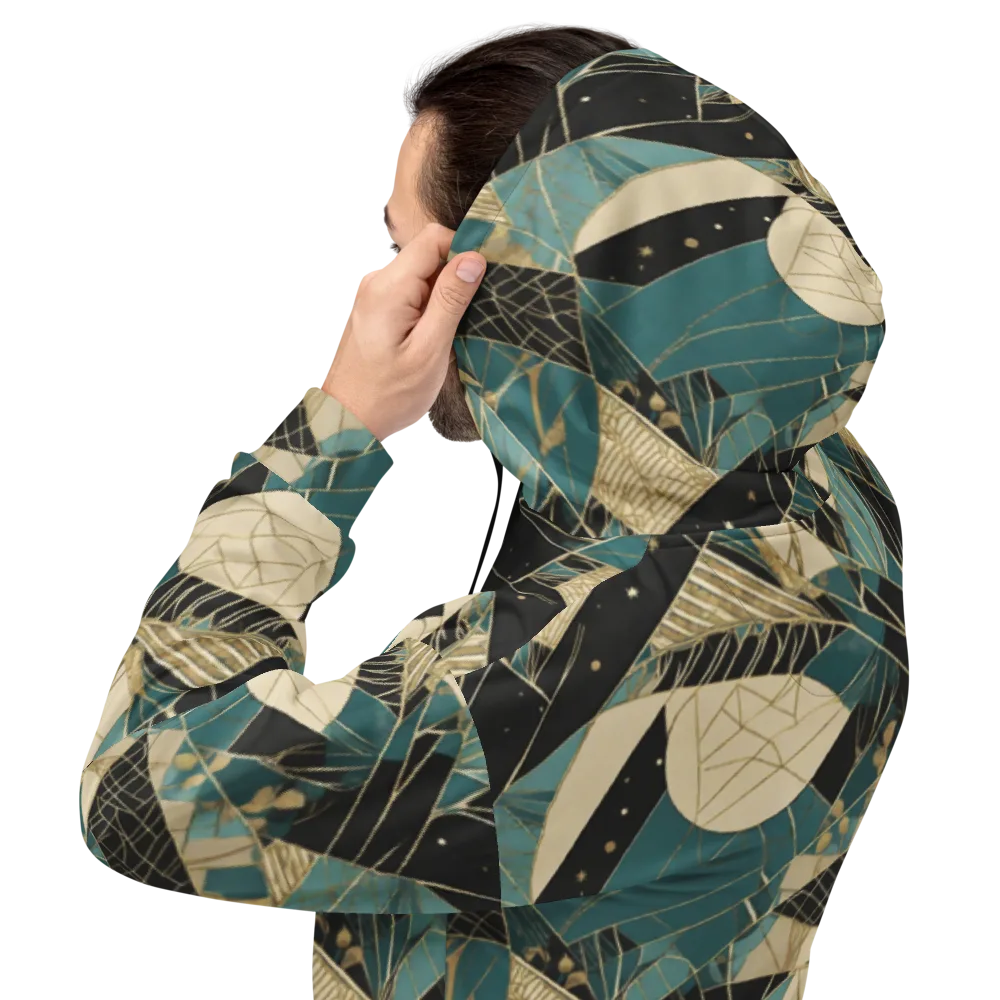Teal Noir Mosaic on Hoodie — Back