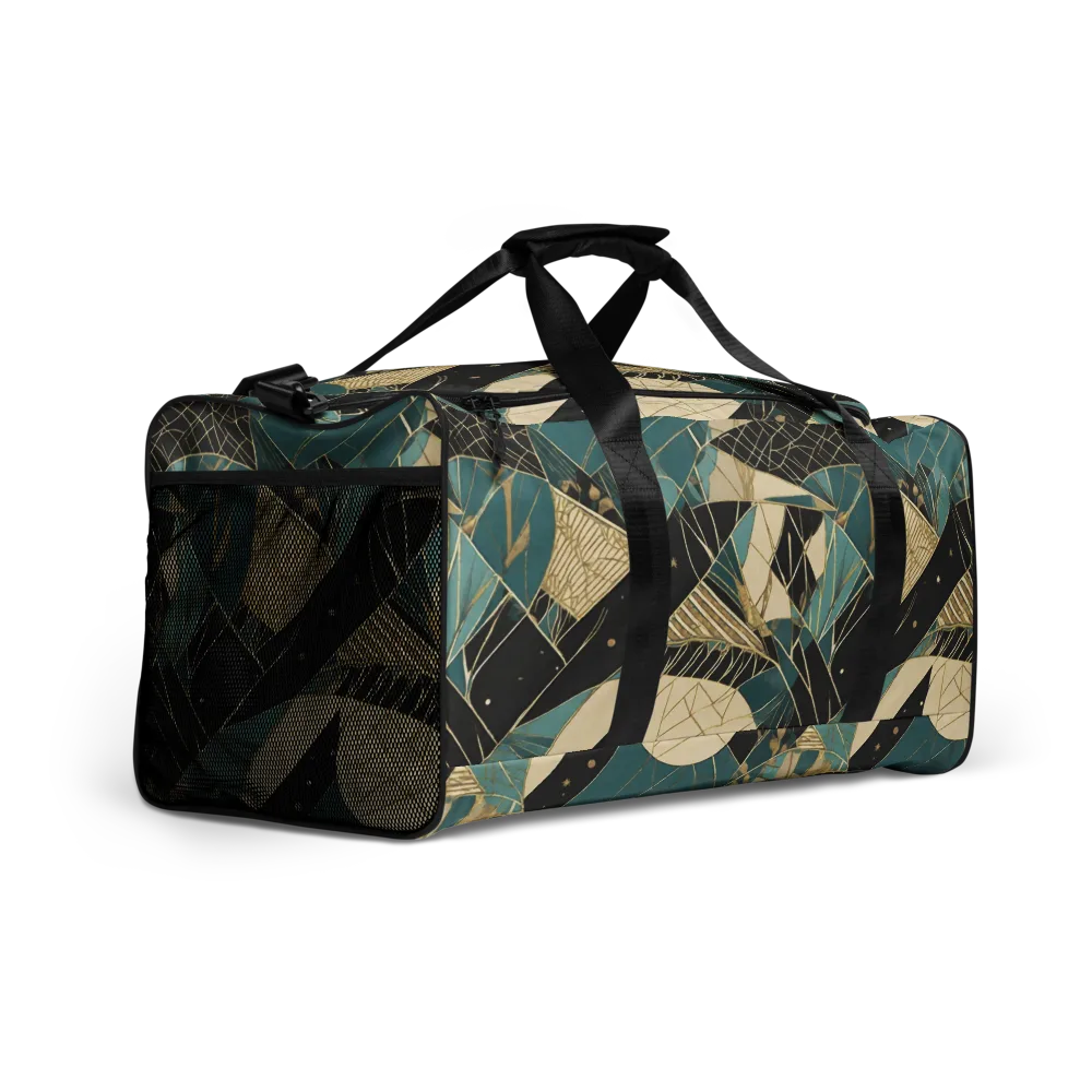 Teal Noir Mosaic on Duffle Bag — Right Front