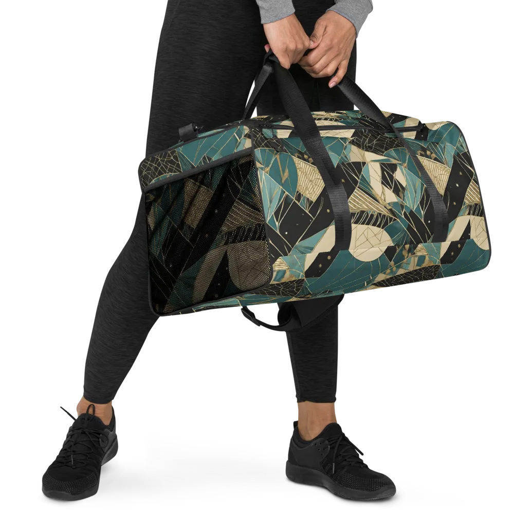 Teal Noir Mosaic on Duffle Bag — Right Front