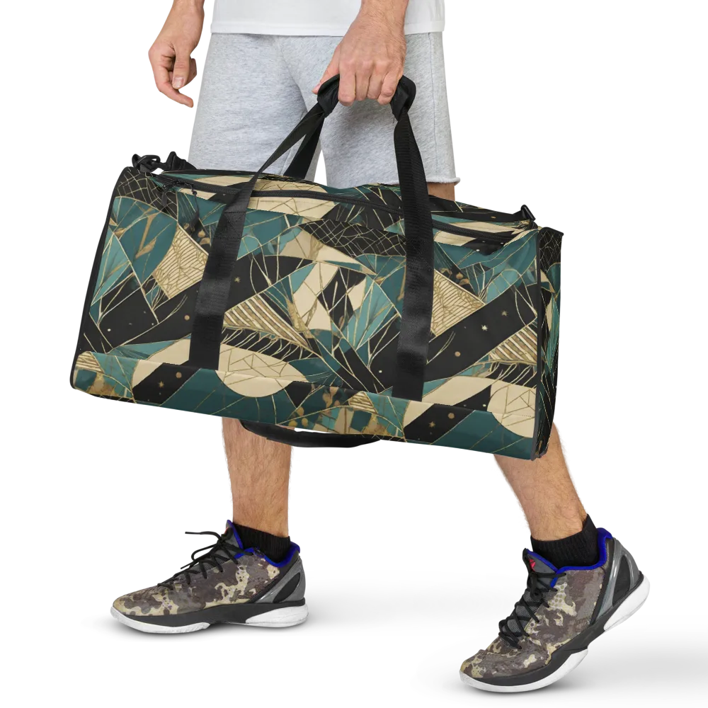 Teal Noir Mosaic on Duffle Bag — Front