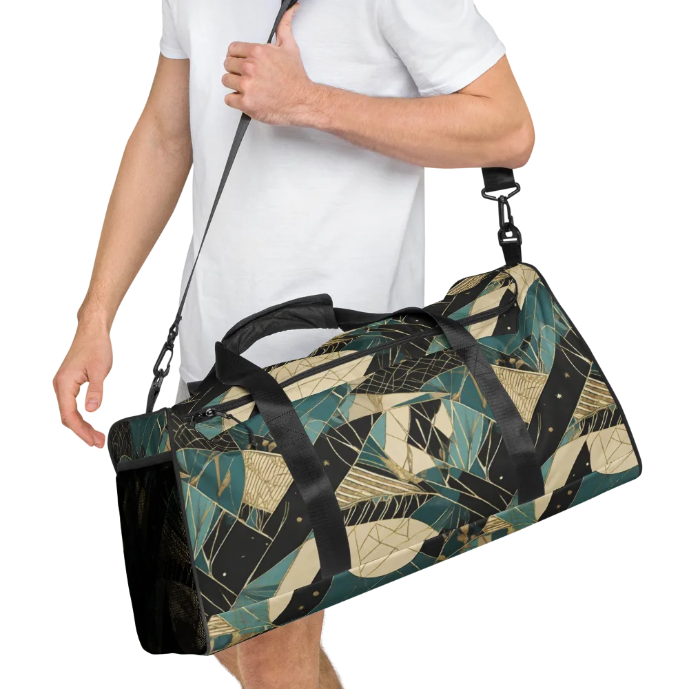Teal Noir Mosaic on Duffle Bag — Right Front