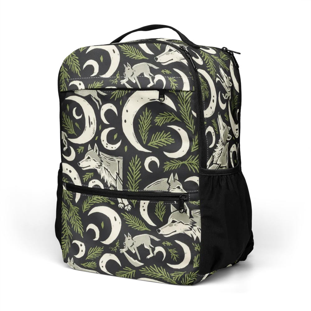 Lunar Pine Howl on Utility Backpack — Left Front
