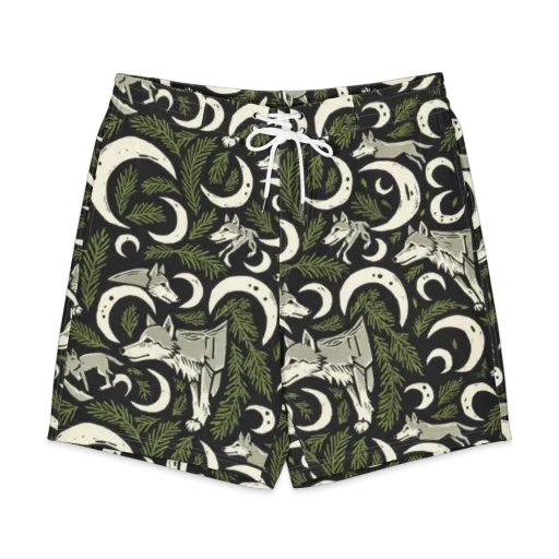 Lunar Pine Howl on a Men's Board Shorts