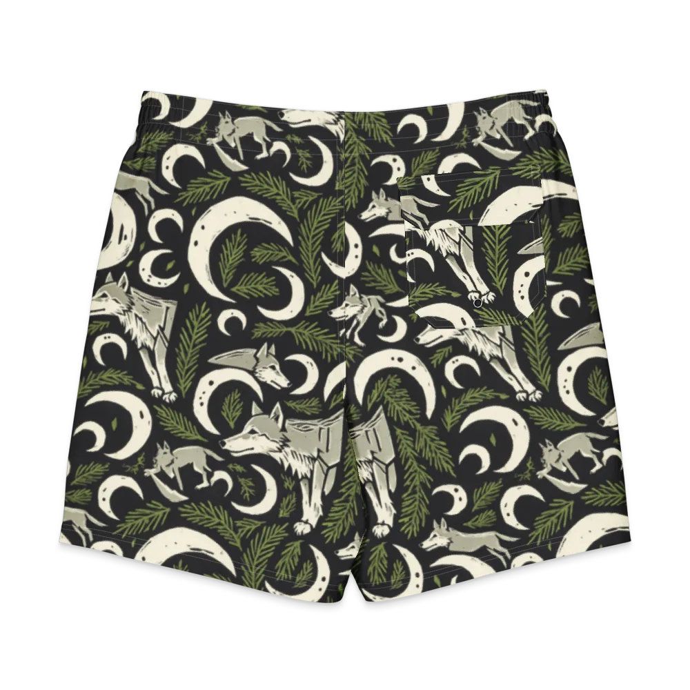 Lunar Pine Howl on Men's Board Shorts — Back