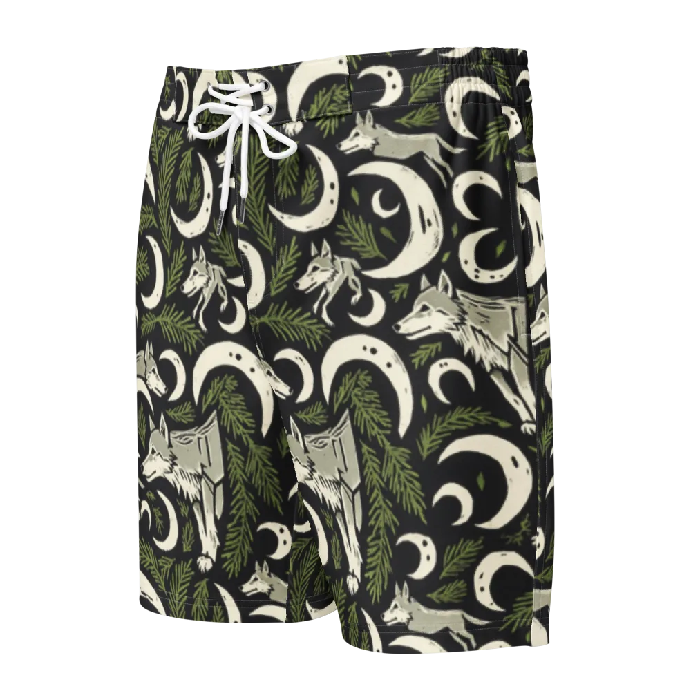 Lunar Pine Howl on Men's Board Shorts — Front