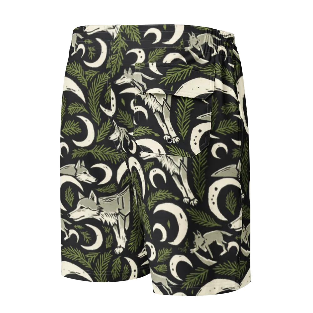 Lunar Pine Howl on Men's Board Shorts — Back