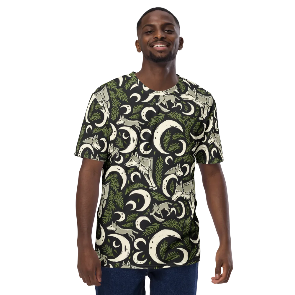 Lunar Pine Howl on Men's Crew Neck T-Shirt — Front