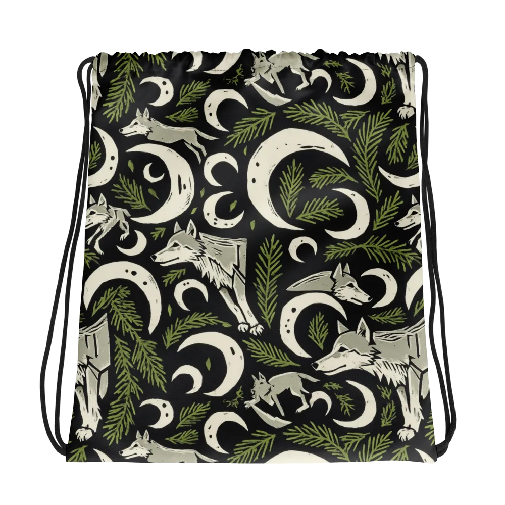 Lunar Pine Howl on Drawstring Bag — Photo