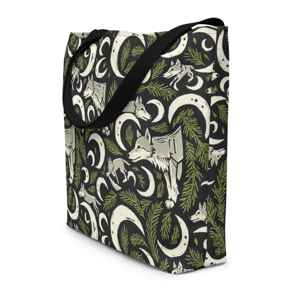 Lunar Pine Howl on Large Tote Bag W/ Pocket — Front