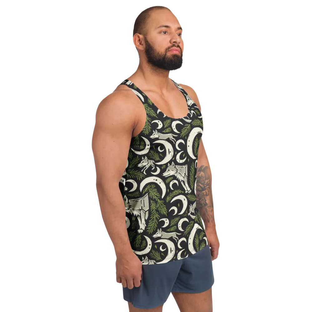 Lunar Pine Howl on Men's Tank Top — Right Front