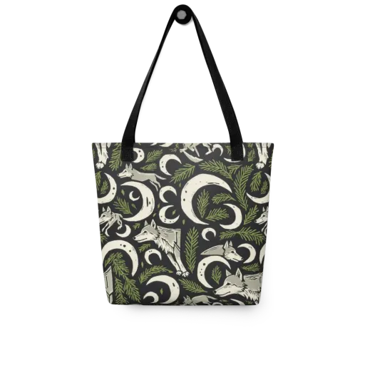 Lunar Pine Howl on a Tote Bag