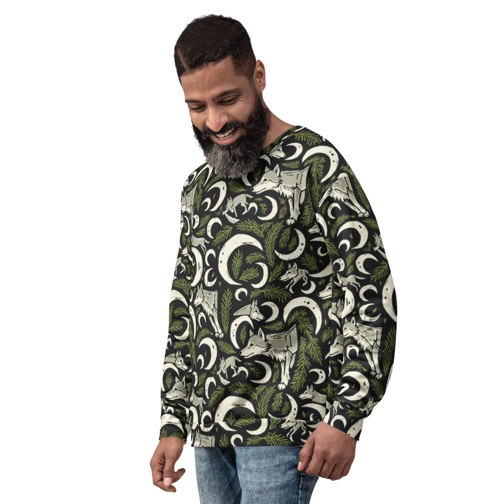 Lunar Pine Howl on Sweatshirt — Left Front