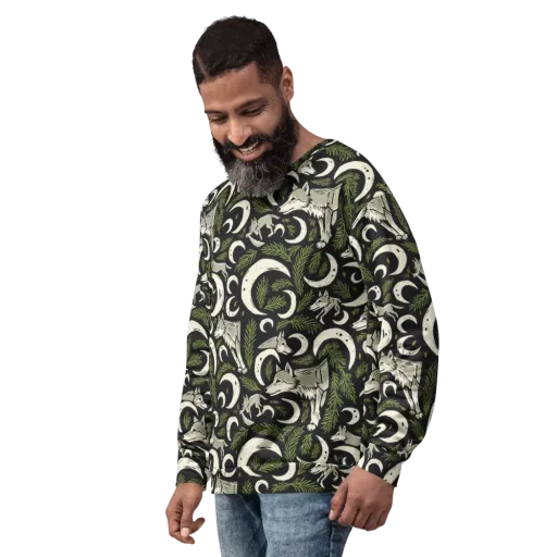 Lunar Pine Howl on a Sweatshirt