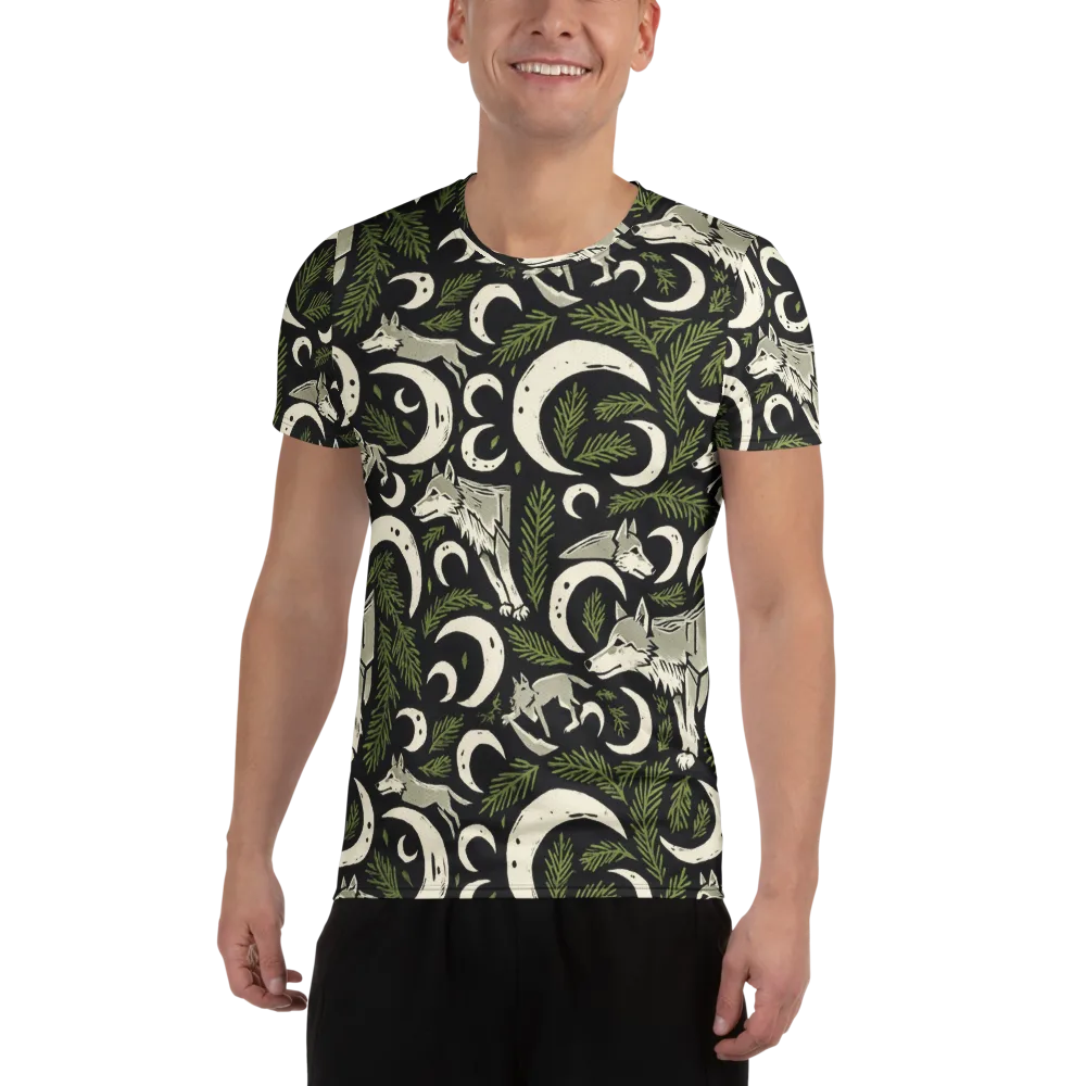 Lunar Pine Howl on Men's Athletic T-Shirt — Front
