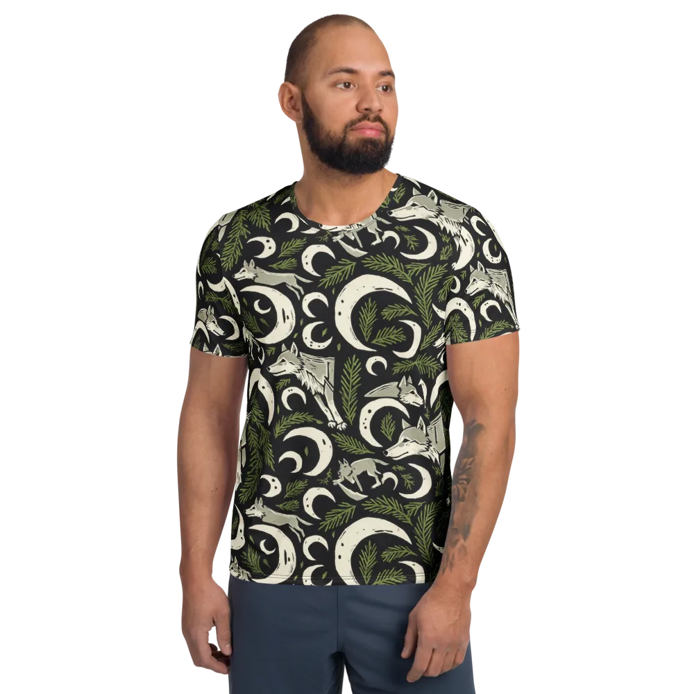 Lunar Pine Howl on Men's Athletic T-Shirt — Front