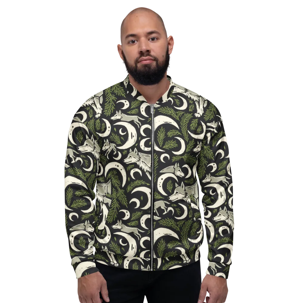 Lunar Pine Howl on Bomber Jacket — Front