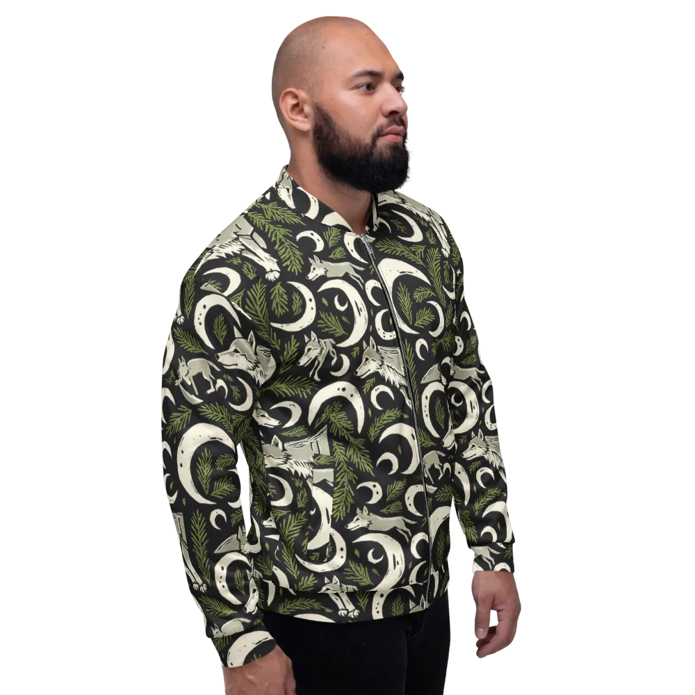 Lunar Pine Howl on Bomber Jacket — Right