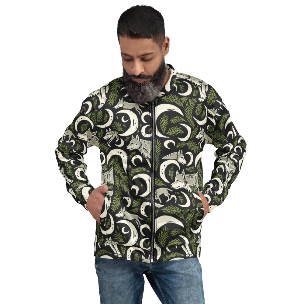 Lunar Pine Howl on Bomber Jacket — Front