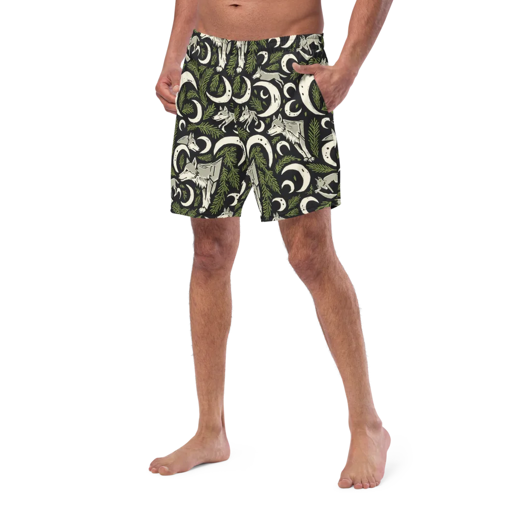 Lunar Pine Howl on Swim Trunks — Left Front