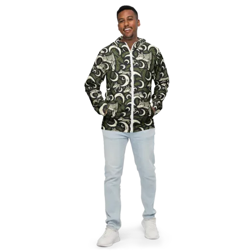 Lunar Pine Howl on a Men's Windbreaker