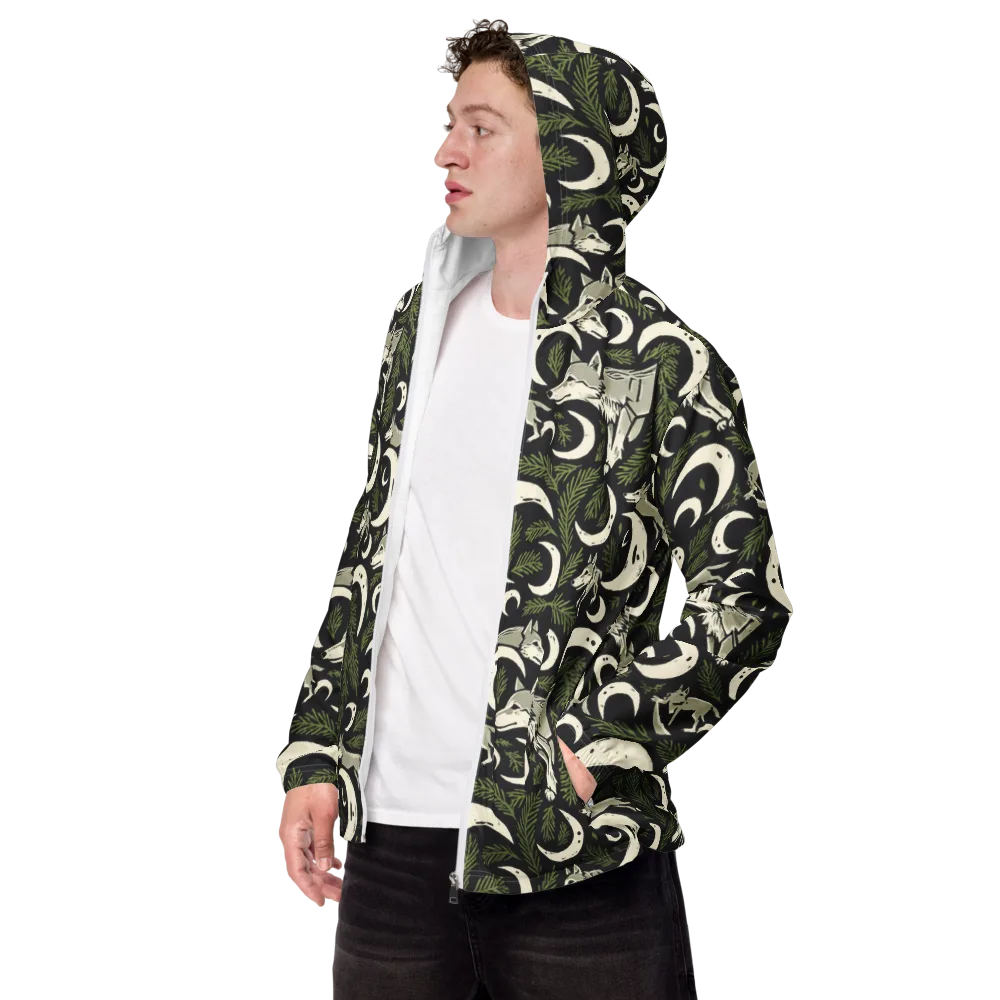 Lunar Pine Howl on Men's Windbreaker — Left Front
