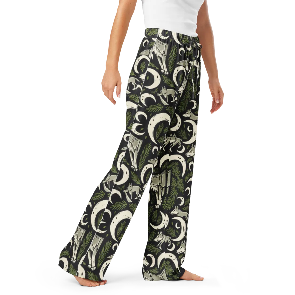 Lunar Pine Howl on Women's Pajama Pants — Right Front