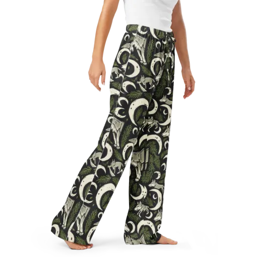 Lunar Pine Howl on a Women's Pajama Pants