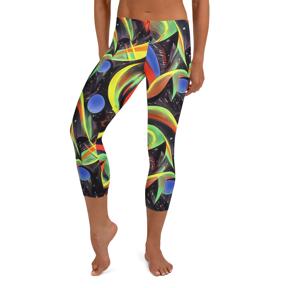 Tenggren Whirl on Capri Leggings — Front