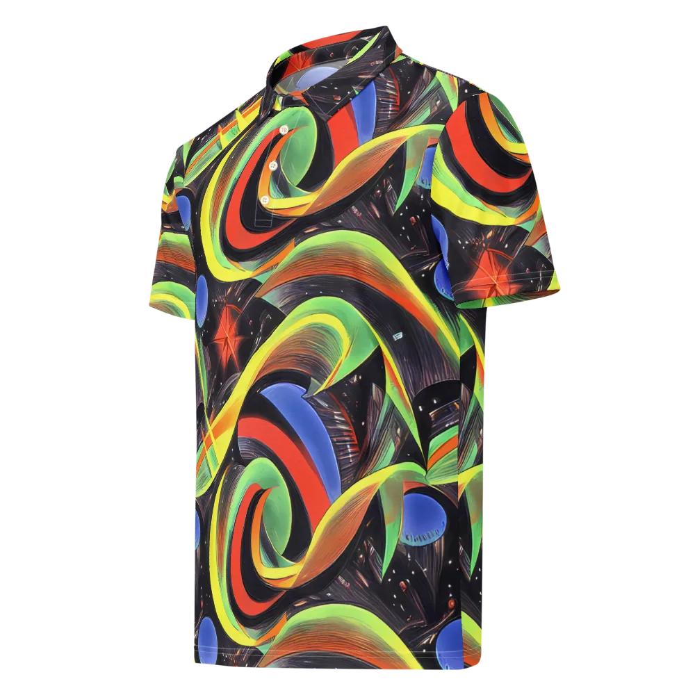 Tenggren Whirl on Men's Slim Fit Polo Shirt — Left Front