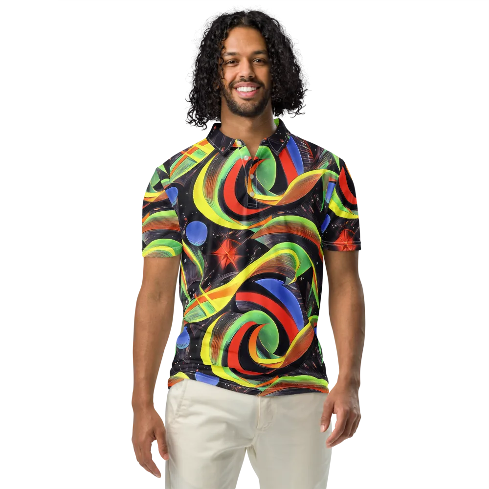 Tenggren Whirl on Men's Slim Fit Polo Shirt — Front