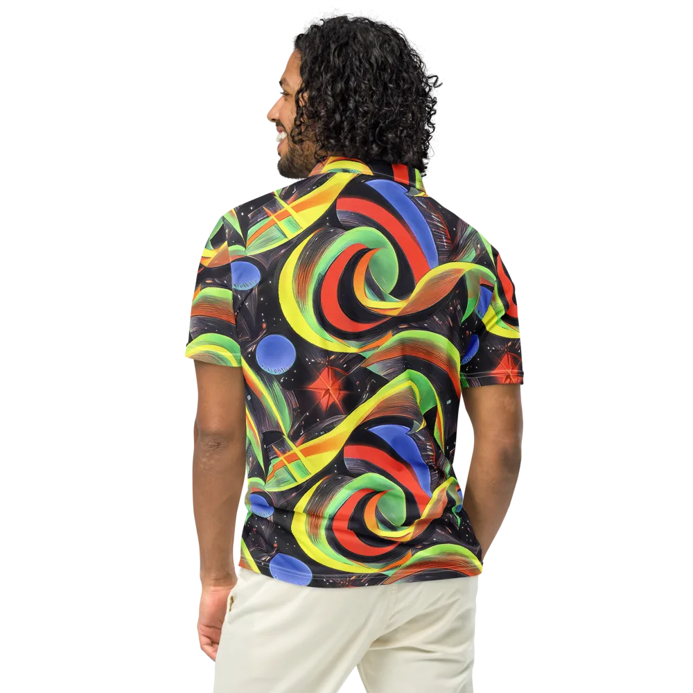 Tenggren Whirl on Men's Slim Fit Polo Shirt — Back
