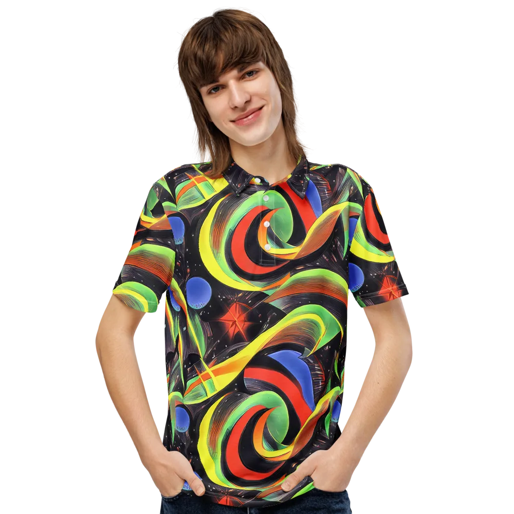 Tenggren Whirl on Men's Slim Fit Polo Shirt — Front