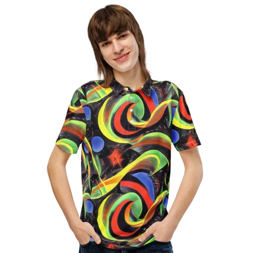 Tenggren Whirl on a Men's Slim Fit Polo Shirt
